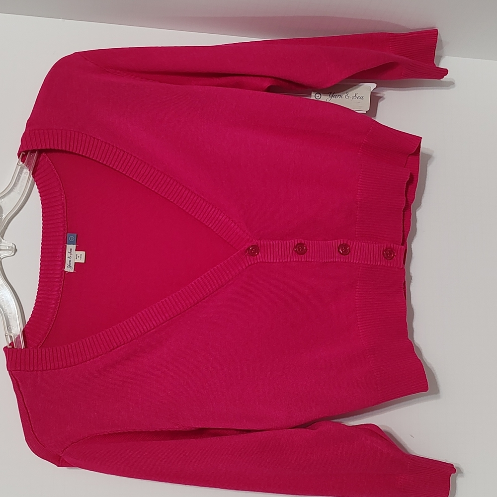New Pink Cropped Cardigan Sweater / Shrug sz 1X